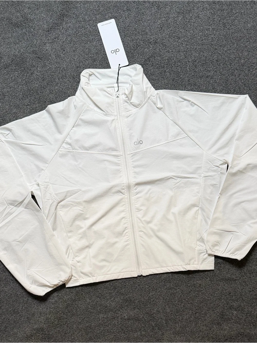 ALO Yoga Men's Lightweight White Zip Jacket